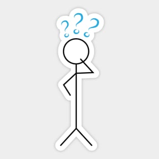 Stick figure with question marks Sticker